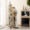Glitzhome® 4FT Oversized Christmas Woodland Santa with 5FT Lighted Flocked Artificial Christmas Tree